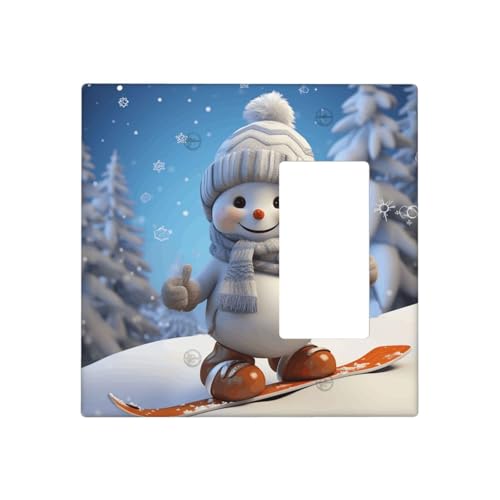 Niedliche Snowboard-Schneemann-Wandplatten, dekorative Lichtschalter-Abdeckung, 2-Gang-Steckdosenabdeckungen, elektrische Schalterplatte, thermoplastische Blende für Dekorateure, Schrauben im Niedliche Snowboard-Schneemann-Wandplatten, dekorative Lichtschalter-Abdeckung, 2-Gang-Steckdosenabdeckungen, elektrische Schalterplatte, thermoplastische Blende für Dekorateure, Schrauben im von GTKSYNVE
