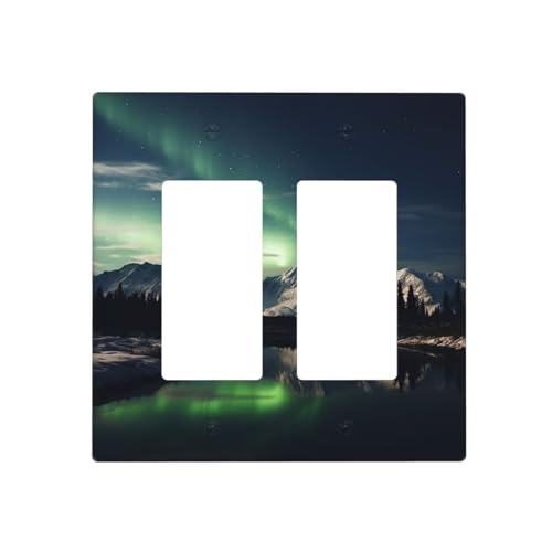 Northern Aurora Night Wandplatten, dekorative Lichtschalter-Abdeckung, 2-Gang-Steckdosenabdeckungen, elektrische Schalterplatte, thermoplastische Blende für Dekorateure, Schrauben im Lieferumfang Northern Aurora Night Wandplatten, dekorative Lichtschalter-Abdeckung, 2-Gang-Steckdosenabdeckungen, elektrische Schalterplatte, thermoplastische Blende für Dekorateure, Schrauben im Lieferumfang von GTKSYNVE
