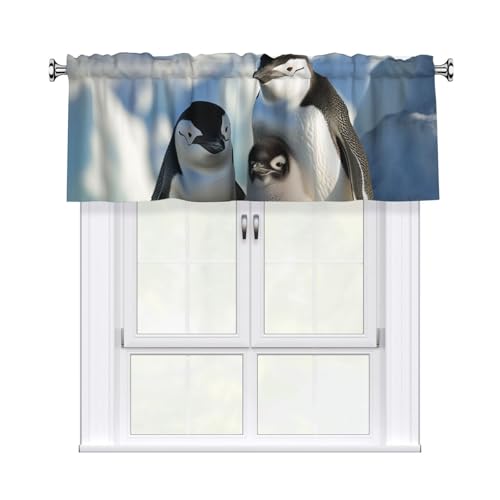 Pinguin-Eltern und Küken, Antarktis, große Volants für Fenster, Stangentasche, Fenstervolant, kleine Fensterbehandlung, Volants für Küche, Verdunkelung, kurze Vorhänge für Schlafzimmer, 137 x 45 cm Pinguin-Eltern und Küken, Antarktis, große Volants für Fenster, Stangentasche, Fenstervolant, kleine Fensterbehandlung, Volants für Küche, Verdunkelung, kurze Vorhänge für Schlafzimmer, 137 x 45 cm von GTKSYNVE