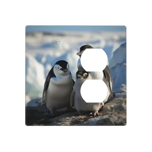 Pinguin-Eltern und Küken, Antarktis, große Wandplatten, dekorative Lichtschalterabdeckung, 2-Gang-Steckdosenabdeckungen, elektrische Schalterplatte, thermoplastische Blende für Dekorateure, Schrauben Pinguin-Eltern und Küken, Antarktis, große Wandplatten, dekorative Lichtschalterabdeckung, 2-Gang-Steckdosenabdeckungen, elektrische Schalterplatte, thermoplastische Blende für Dekorateure, Schrauben von GTKSYNVE