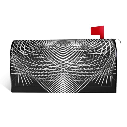 Schwarze und weiße geometrische Form, Kunst, Briefkastenabdeckungen, magnetisch, Standardgröße, 53,3 x 45,7 cm, dekorative Briefkastenabdeckung, wasserdichte Briefkastenabdeckung, personalisierte Schwarze und weiße geometrische Form, Kunst, Briefkastenabdeckungen, magnetisch, Standardgröße, 53,3 x 45,7 cm, dekorative Briefkastenabdeckung, wasserdichte Briefkastenabdeckung, personalisierte von GTKSYNVE