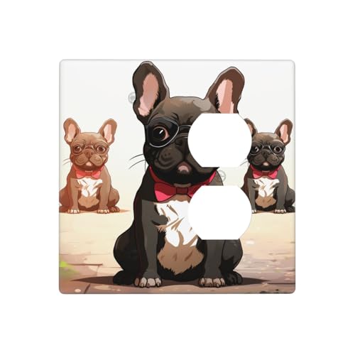 Wandplatte mit Cartoon-Hund, französische Bulldogge, dekorative Lichtschalter-Abdeckung, 2-Gang-Steckdosenabdeckungen, elektrische Schalterplatte, thermoplastische Frontplatte für Dekorateur Gerät Wandplatte mit Cartoon-Hund, französische Bulldogge, dekorative Lichtschalter-Abdeckung, 2-Gang-Steckdosenabdeckungen, elektrische Schalterplatte, thermoplastische Frontplatte für Dekorateur Gerät von GTKSYNVE