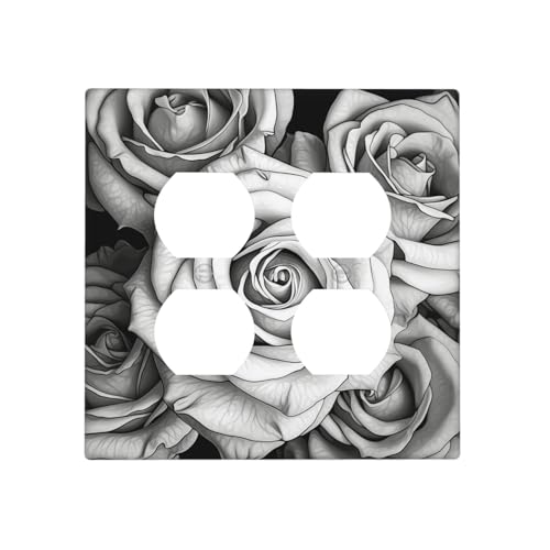 Wandplatten mit Rosen-Wandplatten, dekorative Lichtschalter-Abdeckung, 2-Gang-Steckdosenabdeckungen, elektrische Schalterplatte, thermoplastische Blende für Dekorationsgerät, Schrauben im Lieferumfang Wandplatten mit Rosen-Wandplatten, dekorative Lichtschalter-Abdeckung, 2-Gang-Steckdosenabdeckungen, elektrische Schalterplatte, thermoplastische Blende für Dekorationsgerät, Schrauben im Lieferumfang von GTKSYNVE