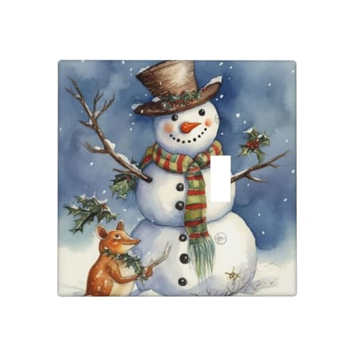 Winter-Schneemann-Wandplatten, dekorative Lichtschalter-Abdeckung, 2-Gang-Steckdosenabdeckungen, elektrische Schalterplatte, thermoplastische Blende für Dekorateure, Schrauben im Lieferumfang Winter-Schneemann-Wandplatten, dekorative Lichtschalter-Abdeckung, 2-Gang-Steckdosenabdeckungen, elektrische Schalterplatte, thermoplastische Blende für Dekorateure, Schrauben im Lieferumfang von GTKSYNVE