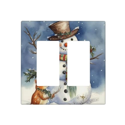 Winter-Schneemann-Wandplatten, dekorative Lichtschalter-Abdeckung, 2-Gang-Steckdosenabdeckungen, elektrische Schalterplatte, thermoplastische Blende für Dekorateure, Schrauben im Lieferumfang Winter-Schneemann-Wandplatten, dekorative Lichtschalter-Abdeckung, 2-Gang-Steckdosenabdeckungen, elektrische Schalterplatte, thermoplastische Blende für Dekorateure, Schrauben im Lieferumfang von GTKSYNVE