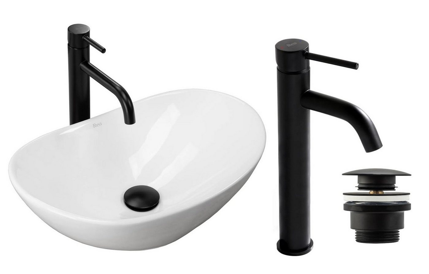 GTM Design Aufsatzwaschbecken Glanz Set mit Waschtischbatterie, Stopfen - Waschbecken mit Armature GTM Design Aufsatzwaschbecken Glanz Set mit Waschtischbatterie, Stopfen - Waschbecken mit Armature von GTM Design
