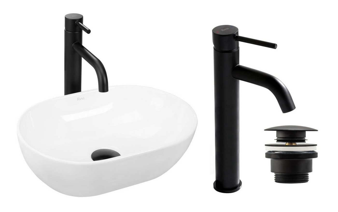 GTM Design Aufsatzwaschbecken Glanz Set mit Waschtischbatterie, Stopfen - Waschbecken mit Armature GTM Design Aufsatzwaschbecken Glanz Set mit Waschtischbatterie, Stopfen - Waschbecken mit Armature von GTM Design