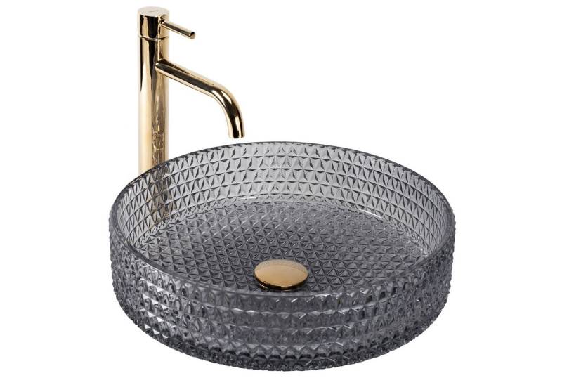 GTM Design Aufsatzwaschbecken Glas - Modern Waschbecken ohne Hahnloch Oval von GTM Design