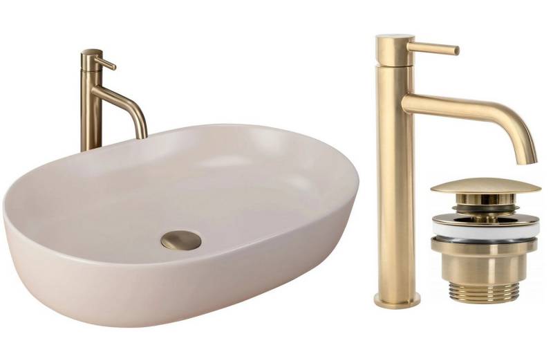 GTM Design Aufsatzwaschbecken NADIA Modern Waschbecken Oval von GTM Design