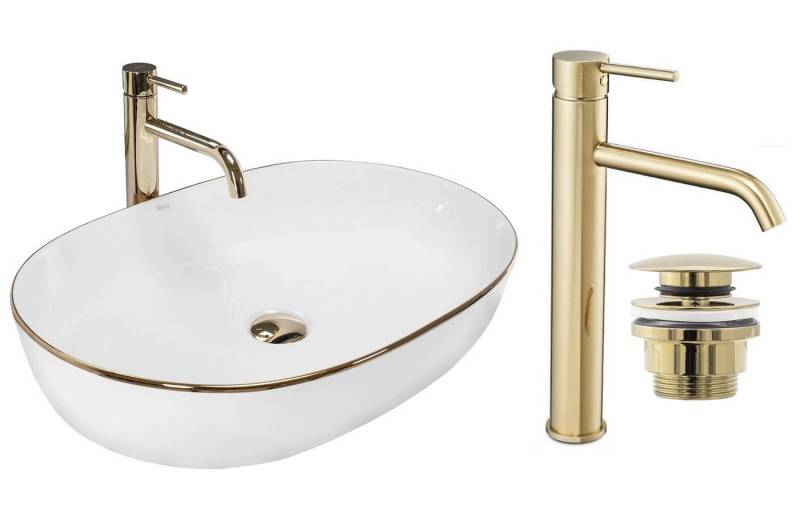 GTM Design Aufsatzwaschbecken NADIA Modern Waschbecken Oval von GTM Design