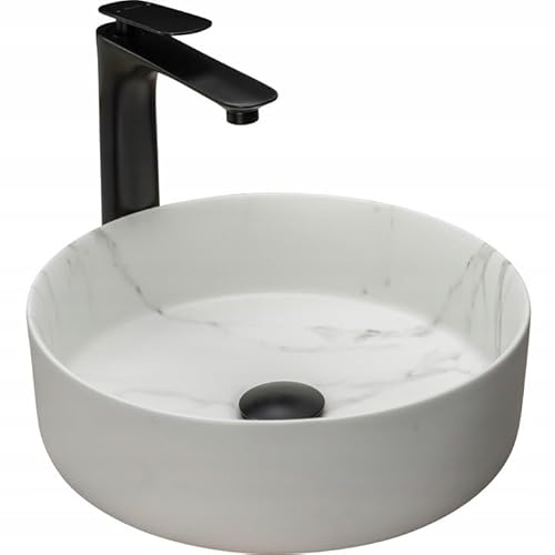 GTM Design Aufsatzwaschbecken Modern Waschbecken ohne Hahnloch - Elegant Aufsatzwaschbecken Oval für Badezimmer und Gäste WC - nur Bad Waschbecken - Modell 8 von GTM Design