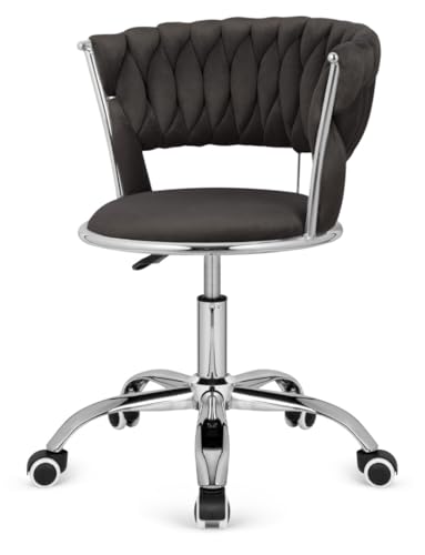 GTM Design Schminkstuhl - Elegant Schminktisch Stuhl aus Samt - Glamour Schreibtischsessel für Kinderzimmer und Büro - Verstellbar Drehsessel - Glamour - Schwarz GTM Design Schminkstuhl - Elegant Schminktisch Stuhl aus Samt - Glamour Schreibtischsessel für Kinderzimmer und Büro - Verstellbar Drehsessel - Glamour - Schwarz von GTM Design