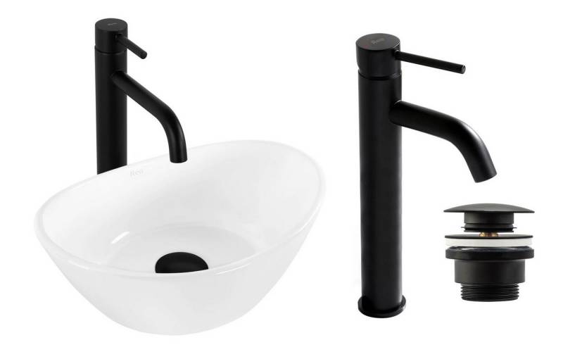 GTM Design Waschbecken Glanz - Modern Waschbecken - ohne Überlaufloch - Elegant von GTM Design