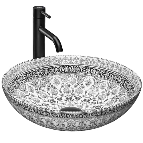 GTM Designs Aufsatzwaschbecken Glanz - Modern Waschbecken ohne Hahnloch - Elegant Aufsatzwaschbecken Oval für Badezimmer und Gäste WC - nur Bad Waschbecken - Modell 2 von GTM Design