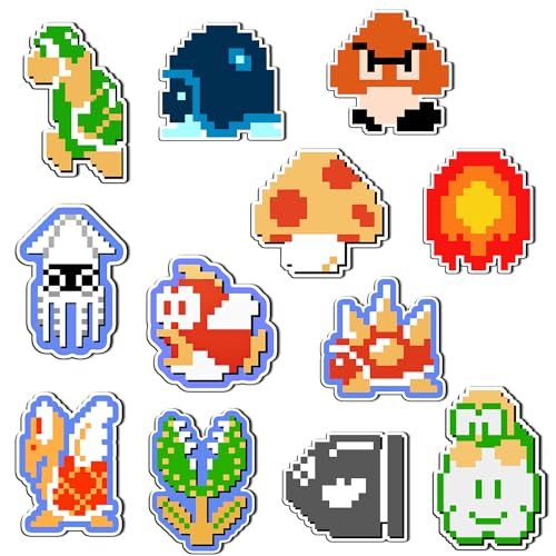 GTOTd Cute Cartoon Fridge Magnet Kühlschrankmagnet (12 Stück) Geschenke Merch Pixel Game Dekoration Stoßstangen Aufkleber Kühlschrank Metallmagnet Flexibel Wiederverwendbar Magnetisches Vinyl von GTOTd