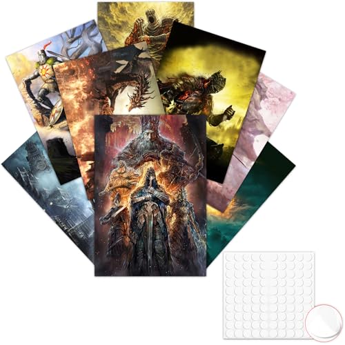 GTOTd Dark Souls Mixed Poster 8 Stück 42 x 29cm (16.5" x 11.4") Game Merch Party Ungerahmte Version HD Leinwanddruck Poster für Wohnzimmer Schlafzimmer Club Wand Kunst Dekor von GTOTd
