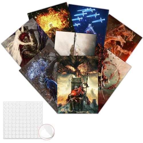GTOTd Elden Game Poster 8 Stück 42 x 29cm (16.5" x 11.4") Spiel Merch Party Ungerahmte Version HD Leinwanddruck Poster für Wohnzimmer Schlafzimmer Club Wand Kunst Dekor von GTOTd