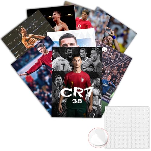 GTOTd Football Superstar Poster 8 Stück 42 x 29cm (16.5" x 11.4") Fußball Merch Party Ungerahmte Version HD Leinwanddruck Poster für Wohnzimmer Schlafzimmer Club Wand Kunst Dekor von GTOTd