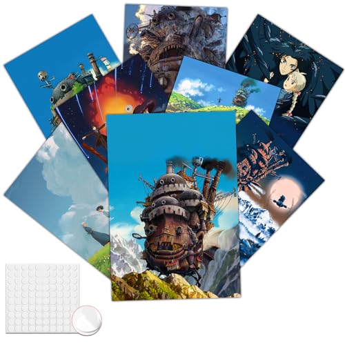 GTOTd Howl's Moving Castle Poster 8 Stück 42 x 29cm (16.5" x 11.4") Cartoon Anime Film Merch Party Ungerahmte Version HD Leinwanddruck Poster für Wohnzimmer Schlafzimmer Club Wand Kunst Dekor von GTOTd