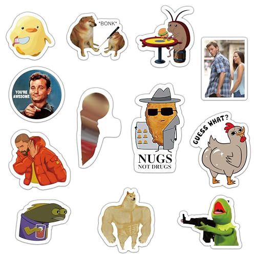 GTOTd Memes Funny Fridge Magnet Kühlschrankmagnet (12 Stück) Geschenke Merch lustig Dekoration Stoßstangen Aufkleber Kühlschrank Metallmagnet Flexibel Wiederverwendbar Magnetisches Vinyl von GTOTd