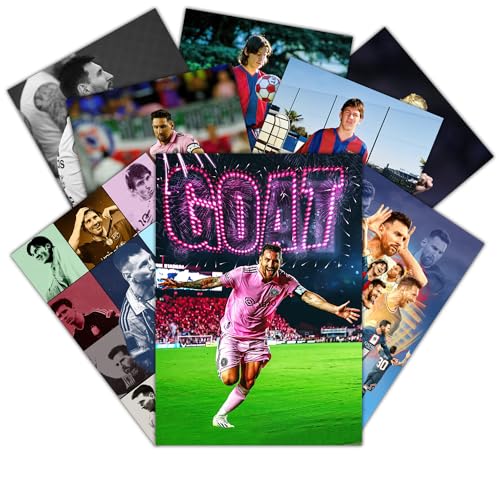 GTOTd Messi Poster 8 Stück 42 x 29cm (16.5" x 11.4") Fußballstar Merch Party Ungerahmte Version HD Leinwanddruck Poster für Wohnzimmer Schlafzimmer Club Wand Kunst Dekor von GTOTd