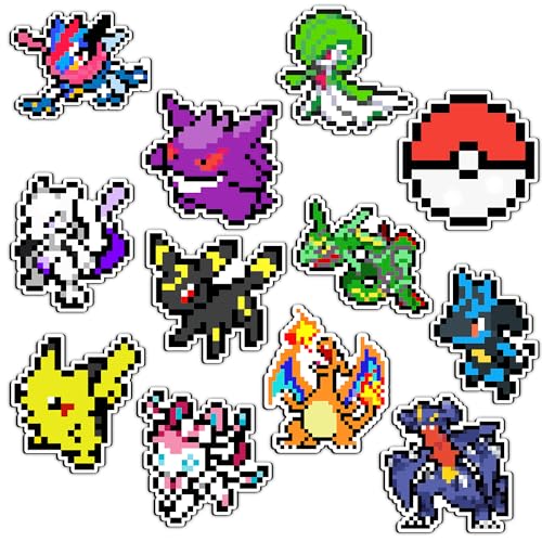 GTOTd Pixel Cartoon Fridge Magnet Kühlschrankmagnet (12 Stück) Geschenke Merch Cute Dekoration Stoßstangen Aufkleber Kühlschrank Metallmagnet Flexibel Wiederverwendbar Magnetisches Vinyl von GTOTd