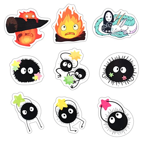 GTOTd Soot Sprites Fridge Magnet Kühlschrankmagnet (9 Stück) Geschenke Merch Cute Anime Dekoration Stoßstangen Aufkleber Kühlschrank Metallmagnet Flexibel Wiederverwendbar Magnetisches Vinyl von GTOTd