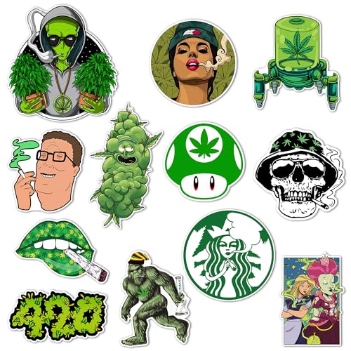 GTOTd Weed Fridge Magnet Kühlschrankmagnet (12 Stück) Geschenke Merch Stoner Dekoration Stoßstangen Aufkleber Kühlschrank Metallmagnet Flexibel Wiederverwendbar Magnetisches Vinyl von GTOTd