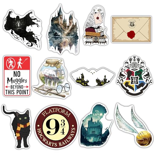 GTOTd Wizarding World Fridge Magnet Kühlschrankmagnet (12 Stück) Geschenke Merch Magic Dekoration Stoßstangen Aufkleber Kühlschrank Metallmagnet Flexibel Wiederverwendbar Magnetisches Vinyl von GTOTd