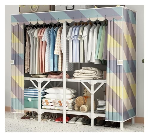 GTOULHH Kleiderschränke Stabil Kleiderschrank Faltbarer Kleidungsorganisator Lagerregal for Schlafzimmer Home Office Faltschrank(Multi-Colored,150x45x170cm) von GTOULHH