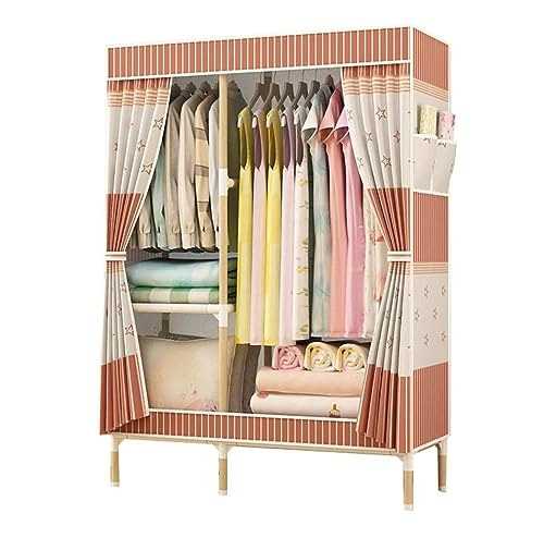 GTOULHH Kleiderschränke Stabil Kombination Kleiderschrank Kleiderbügel Boden Innen Schlafzimmer Wäscheständer Einfache Garderobe Schrank Faltschrank(100 * 45 * 155cm) von GTOULHH