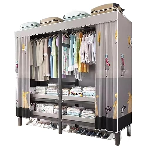 GTOULHH Kleiderschränke Stabil Robuster Kleiderständer Aus Metall Für Aufhängen Von Kleidung, Faltbarer Kleiderschrank Faltschrank(150 * 50 * 180cm) von GTOULHH