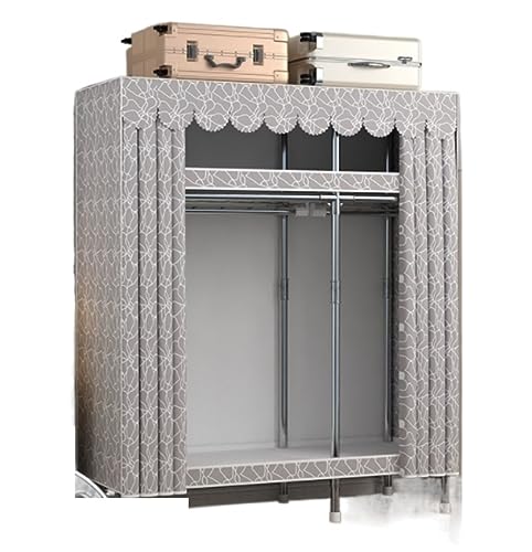 GTOULHH Kleiderschränke Stabil Robuster Tragbarer Kleiderschrank Mit Abdeckung, Reißverschluss Für Schlafzimmer Faltschrank(125 * 45 * 170cm) von GTOULHH