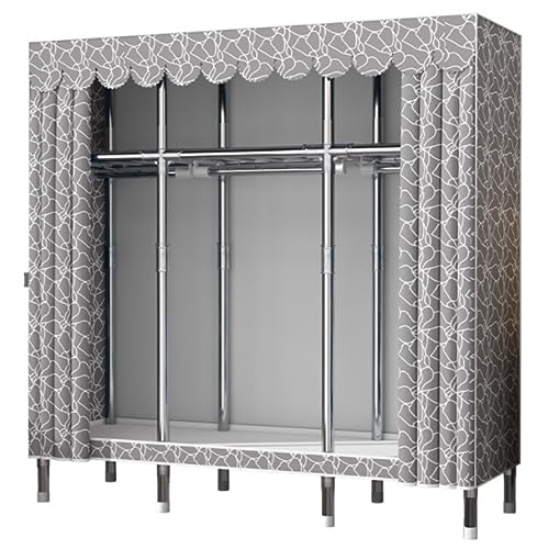 GTOULHH Kleiderschränke Stabil Robuster Tragbarer Kleiderschrank Mit Abdeckung, Reißverschluss Für Schlafzimmer Faltschrank(145 * 45 * 170cm) von GTOULHH
