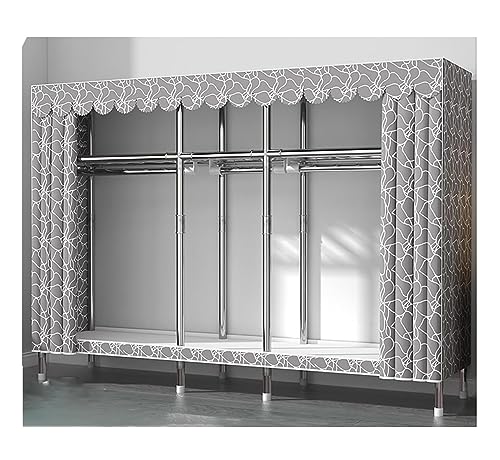GTOULHH Kleiderschränke Stabil Robuster Tragbarer Kleiderschrank Mit Abdeckung, Reißverschluss Für Schlafzimmer Faltschrank(205 * 45 * 170cm) von GTOULHH