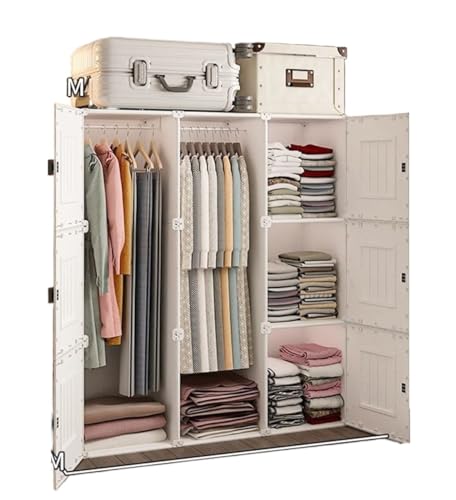GTOULHH Kleiderschränke Stabil Schrankorganisatoren Und Aufbewahrung DIY-Raumaufbewahrungsregal Kleiderschrank for Kleiderständer Faltschrank(107x47x107cm) von GTOULHH