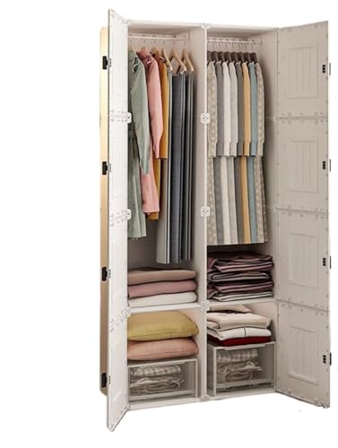 GTOULHH Kleiderschränke Stabil Schrankorganisatoren Und Aufbewahrung DIY-Raumaufbewahrungsregal Kleiderschrank for Kleiderständer Faltschrank(72x47x142cm) von GTOULHH