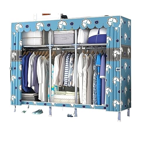 GTOULHH Kleiderschränke Stabil Stahlrohr-Kleiderschrank Für Schlafzimmer Für Aufhängen Von Kleidung, Platzsparend, Robust Und Langlebig Faltschrank(170 * 45 * 170cm) von GTOULHH