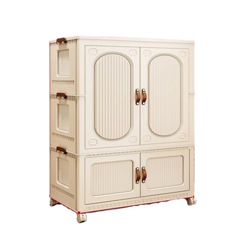 GTOULHH Kleiderschränke Stabil Tragbarer Kleiderschrank, Kleiderschrank for Aufhängen Von Kleidung, Zur Aufbewahrung Von Kleidung Faltschrank(Beige) von GTOULHH