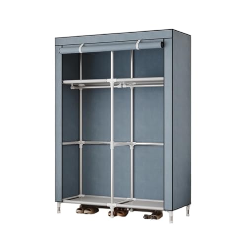 GTOULHH Kleiderschränke Stabil Tragbarer Kleiderschrank, Stoffbezug, Kleideraufbewahrung, Organizer for Aufhängen Von Kleidung Faltschrank(Blue) von GTOULHH