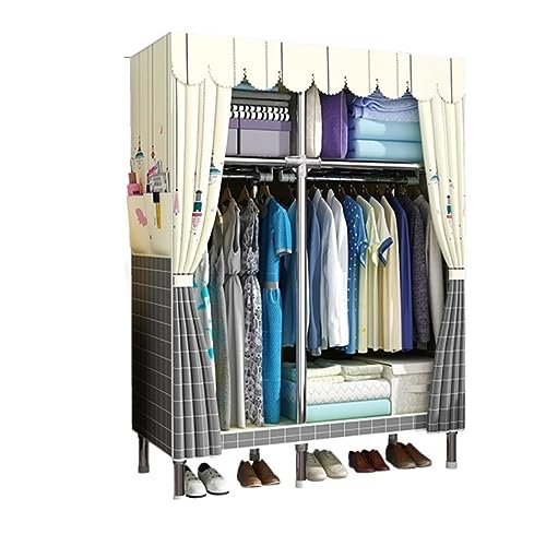 GTOULHH Kleiderschränke Stabil Tragbarer Kleiderschrank Für Aufhängen Von Kleidung, Aufbewahrungsregale Für Schlafzimmer, Langlebig Faltschrank(110 * 45 * 170cm) von GTOULHH