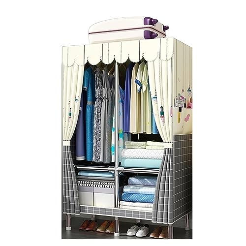 GTOULHH Kleiderschränke Stabil Tragbarer Kleiderschrank Für Aufhängen Von Kleidung, Aufbewahrungsregale Für Schlafzimmer, Langlebig Faltschrank(85 * 45 * 170cm) von GTOULHH