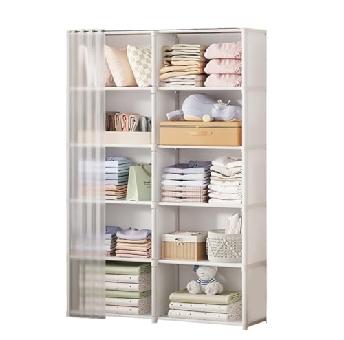 GTOULHH Kleiderschränke Stabil Tragbarer Kleiderschrank Mit Vliesstoffbezug, Kleideraufbewahrung, Organizer for Schlafzimmer Faltschrank von GTOULHH