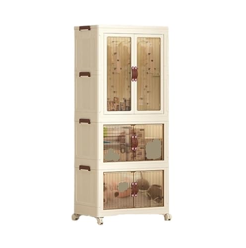 GTOULHH Kleiderschränke Stabil Überdachter Kleiderständer, Tragbarer Kleiderschrank, Zusammenklappbarer Faltschrank(126.5x34x56cm) von GTOULHH