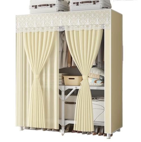 GTOULHH Kleiderschränke Stabil Zusammenklappbarer Kleiderschrank Mit Stabilen Kleiderschränken Aus Vliesstoff for Aufhängen Von Kleidung Faltschrank(Yellow,100x45x170cm) von GTOULHH