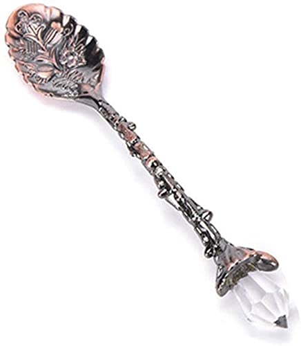 GTOULHH Kleine Löffel, 1 stücke Vintage Geschnitzte Blume Kristall Kaffee Teelöffel Legierung Dessert Snack Scoop Eiscreme Tee Zucker Kuchen Mini Löffel Geschirr Geschirr Mokkalöffel(2) von GTOULHH