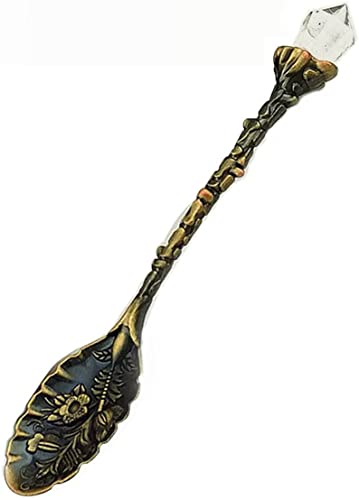 GTOULHH Kleine Löffel, 1 stücke Vintage Geschnitzte Blume Kristall Kaffee Teelöffel Legierung Dessert Snack Scoop Eiscreme Tee Zucker Kuchen Mini Löffel Geschirr Geschirr Mokkalöffel(4) von GTOULHH