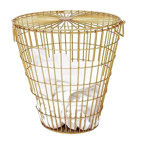 Wäschesammler Wäschetonne Aufbewahrungsdeckel Für Schmutzige Kleidung Aus Metall Mit Rollen, Wäschekorb Laundry Basket Wäschesammler Wäschetonne Aufbewahrungsdeckel Für Schmutzige Kleidung Aus Metall Mit Rollen, Wäschekorb Laundry Basket von GTOULHH