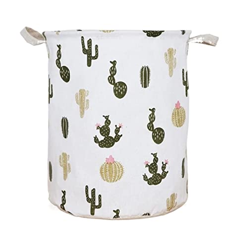 Wäschesammler Wäschetonne Wäschekorb, Rund, Für Schmutzige Garderobe, Kleidung, Baumwolle, Faltbarer Eimer, Aufbewahrungsfass Laundry Basket(C) von GTOULHH