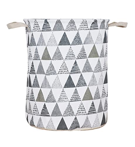 Wäschesammler Wäschetonne Wäschekorb, Rund, Für Schmutzige Garderobe, Kleidung, Baumwolle, Faltbarer Eimer, Aufbewahrungsfass Laundry Basket(E) von GTOULHH